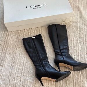 LK Bennett Black Leather Heeled Boots